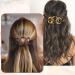 Noverlife 2PCS French Triple Ringed Hair Slider Pin Set - Non Slip Tortoise Shell Barrettes with Stick - Cellulose Acetate Ponytail Accessories - Buy Online on GoSupps.com