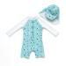 BONVERANO Baby Boy One Piece Long-Sleeved Clothing UV Protection 50+ Swimsuit with One Zip Green-tihu 12 Months