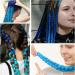 Colored Big Braids Braided Hair Hair Extensions Braids Braided Colored Hair Gradient Colored Hair Extensions with 2 Pieces of Hair Extension Rings for DIY Dress Up ect (Royal Blue to Sky Blue) - Buy Online on GoSupps.com