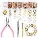 Kalolary 1014 Pieces Dangle Nail Art Charms Jump Rings Connectors Nail Jewelry Rings Open Ring with Nail Piercing Tool Hand Drill Pliers and Tweezers for Nail DIY Nail Art Jewelry Making Supplies