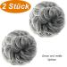 Jjstar 2-Piece Hair Part with Rubber Band - Perfect for Updos Messy Buns & Ponytails | Hair Extensions for Women & Girls - Gray & White Tips - Buy Online on GoSupps.com