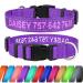 Tagme personalized dog collar for large dog with embroidered reflective nylon dog collar with pet name & telephone number purple XL XL (1 Pack) purple