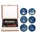 SWANGSA Wax Seal Stamp Set - Vintage Moon Design | 6 Wax Stamp Heads + 1 Wooden Handle Kit - Buy Online on GoSupps.com