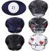 Geyoga 5 Pieces Bouffant Caps with Button and Sweatband Adjustable Working Hats Nurse Caps for Women Men 5 Styles(Heart Pattern)