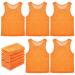 12 Pcs Nylon Mesh Scrimmage Team Practice Vests Pinnies Jerseys for Children Youth Sports Basketball Soccer Football Orange