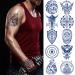 10 Sheets Aztec and Viking Style Temporary Tattoo for Men  Fake Tattoos for the Back of Hands and Forearms  Cool Bule Half Sleeve Temporary Tattoo A-1