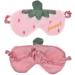 IUAQDP Plush Strawberry Sleep Mask - 2 Piece Set for Women and Girls | Cute Cartoon Fruit Eye Blindfold for Travel, Sleepover, Nap - Pink & Red - Buy Online on GoSupps.com
