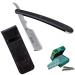 Ponik's classic razor set men transport bag razor set with 100 derby changing blades high-quality stainless steel barber knife for a precise beard-shave black