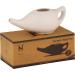 Premium Handcrafted Ceramic Neti Pot with Salt for Nasal Cleansing - Dishwasher Safe 225ml - Dotted Ivory by HealthGoodsIn - Buy Online on GoSupps.com