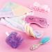 Rainbow Bright Bath Set for Teens and Girls - Shower and Spa Kit with Hair Towel Wrap, Brush, Eye Mask, Headband, and Loofah - Buy Online on GoSupps.com