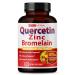 Premium High Purity Quercetin 98% with Bromelain Capsules Equivalent to 3470 mg - Maximum Potency with Green Tea Ashwagandha - Supports Overall Health Strength Energy - 90 Days Supply 90 counts