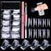 EBANKU 100PCS Nail Dual Forms Tips for Poly gel Set Full Cover Gel Nail Extension Mold Tips & 1Pcs Poly gel Nails Brush & 5Pcs Dual Form Nail Clips