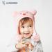 LANGZHEN Toddler Winter Hat Earflap Knit Cap for Baby Boys Girls 6-12 Months - Pink Stripe & Polar Bear Design - Fleece Lined Beanie - Buy Online on GoSupps.com