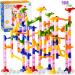 Joyin 196 piece of multi-colored marble railway run set building blocks toys MINT learning toys learning module design toys for children (156 translucent plastic parts + 40 glass marbles) mini set