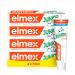 Elmex toothpaste junior 6-12 years 4x75ml-medical tooth cleaning with 1400 ppm fluoride content for highly effective caries protection-strengthens the new permanent teeth 75 ml (4-pack)