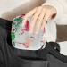 Menstruation Pad Bag with Zipper - Stylish Women's Napkin & Tampon Organizer - Tropical Leaves & Flamingo Design - Buy Online on GoSupps.com