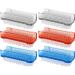 Com -Four 6x hand washing brush in bright colors - nail brush for hand and nail cleaning selection varied (6 pieces - transparent+red+blue)