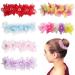 Pai Sence 6pcs/Pack Ballet Bun Wrap Organza Flowers for Girls Ballerina Bun Wreath Headpiece Women Dancer Ladies Hair Accessories for Competitions Wedding Birthday Party Gift (B) BLB