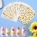 Sunflower & Butterfly Nail Art Stickers - 12 Self-Adhesive Floral Decals for Women and Girls - Buy Online on GoSupps.com