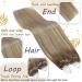 UGEAT Microring Extensions - Ombre Blond & Light Brown Balayage Real Hair - Remy 35cm 50g 50 Strands - #9a/60/9a - Buy Online on GoSupps.com