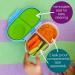b.box Silicone Food Storage Container - Reusable Snack Box for Kids - Two Sealed Compartments - Open/Close Clip - Passion Splash - Buy Online on GoSupps.com