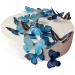 24 X PRE-CUT BEAUTIFUL MEDIUM BLUE BUTTERFLIES EDIBLE RICE/WAFER PAPER PRE CUT CUPCAKE CAKE DESSERT TOPPERS BIRTHDAY PARTY WEDDING BABY SHOWER DECORATIONS (Medium)