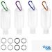 Kare & Kind Clear Portable Travel Bottles - 4x 50ml Empty Bottles with Hinged Lids & Carabiners for Hand Disinfectant | Ideal for Travel & Disinfection - Buy Online on GoSupps.com