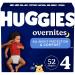 Huggies Overnites Nighttime Baby Diapers Size 4 Giga 52 Ct Size 4 (52 Count) New