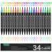 Vitoler Dual Tip Brush Markers Colored Pen,Fine Point Journal Pens & Colored Brush Markers for Kid Adult Coloring Drawing Planner Calendar Art Projects(34 Colors Pen)