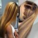 Battnot Women's Brown Slope Synthetic Wig with Wig Cap - Heat-Resistant 24 Inch Natural Costume Party Wig - Buy Online on GoSupps.com