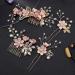 Buy Toyvian Pink Rhinestone Hair Accessories - Floral Bridal Headpiece & Decorative Headband for Wedding Party (4pcs) - Buy Online on GoSupps.com