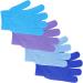 4Pcs Exfoliating Gloves - Bamboo Shower Gloves - Bath and Body Exfoliator Mitts - Scrubs Away Ingrown Hair and Dead Skin - for Shower Spa Massage and Dead Skin Cell Remover Loofah - 4 Colours 4pcs of 4 colours