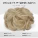 FESHFEN Messy Bun Hair Piece Pale Ash Blonde Curly Wavy Clip-On Chignon Scrunchie - Women's Synthetic Updo Hairpiece - Buy Online on GoSupps.com