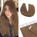 SEGO Glue on Hair Extensions 14" Human Hair Seamless Straight 40g 20pcs #6 Light Brown