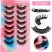Dramatic D-Curly Mink False Eyelashes - 8 Pairs of Natural Fluffy Fake Lashes (025) - Buy Online on GoSupps.com