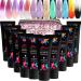 Astound Beauty Poly Nail Gel Kit with 10 Mixed Color Gel (Sunlight Color Change and Glow in the Dark)