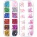 Minkissy 2 Boxes Love Heart Nail Art Slices 3D Nail Art Stickers DIY Polymer Clay Slice Charm for DIY Craft Nail Art Mobile Phone Decoration Manicure Tool