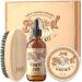 Bart care set for men JVR beard care with beard oil beard balm and beard brush fragrance beard glossy gift beard smoothing moisture & styling & healthy high -quality bare set (yellow)