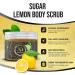 Amira Beauty Lemon Sugar Scrub 14oz - Moisturizing Exfoliating Cleanser for Acne, Cellulite, Dead Skin, Scars & Wrinkles - Restores Elasticity & Hydration - Buy Online on GoSupps.com