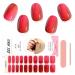 Ebanku 20Pcs UV gel nail film chrome red nail foil self -adhesive uv gel wraps nail sticker nail foil uv hardening with nail file and stick for women girls nail decoration