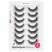 3D Clear Band false eyelashes natural look cat eye wispy fake eyelashes short supernatural cross soft reusable eyelash 7 pair Happy Heartbeat (no.203)