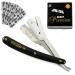ProMax Professional Straight Edge Razor-Barber razor With 100 derby Blades-Close Shaving Men's Manual Shaver Safety Stainless Steel With Black Strong Handle 160-10035