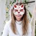 HOLIDYOYO Cat Mask - Unpainted White Therian Masks for DIY Halloween | Half Face Fox Masks | International Shipping Available - Buy Online on GoSupps.com