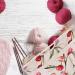 Exquisite Knitting Tote Bag with Wood Handle for Needles and Sewing Tools - Red Flower Design - Buy Online on GoSupps.com
