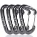 RALLT 12kN Carabiners, 24kN Carabiners , 12kN- Heavy Duty Carabiner Clip for Hiking, Hammock, Backpacking- Lightweight, No Rust Aluminum Camping Accessories Wire Gate Gunmetal (4 Pack)