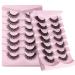 14 Pairs 6D Faux Mink False Eyelashes - Fluffy D Curl Volume 15mm Wispy Natural Look Strip Lashes QLW888 for Stunning Eyes - Buy Online on GoSupps.com