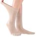 ELYFER Soft Bamboo Diabetic Crew Socks for Women Loose Fit Wide Non-Binding Seamless Toe Thin Dress Socks 4-8-12-24 Pairs 9-12 Beige (4 Pack)