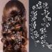 Hair Accessories Wedding Bridal Pearls Headband Silver Rhinestone Headpiece For Women Girls Bridesmaids Prom 1 PCS