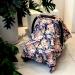 Oikabio Car Seat Cover Nursing Scarf Canopy - Dark Blue Flowers for Boys & Girls | Perfect for Breastfeeding & Travel - Buy Online on GoSupps.com
