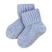 FALKE Unisex Baby Catspads Cotton Slipper Socks Soft Blue White More Colours Thick Warm Plain With Printed Silicone Nubs On Soles For An Improved Grip 1 Pair 62 Blue (Crystal Bl 6290)